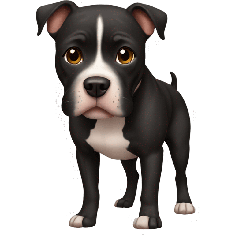 Black pitbull with brown accent emoji