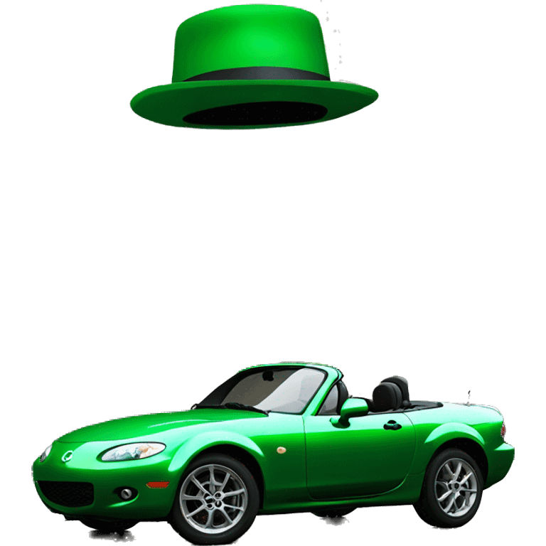 Mazda mx5 nb green with top hat emoji