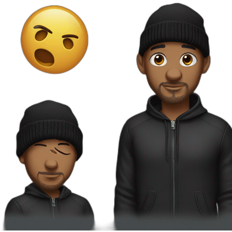 will smith with black beanies emoji