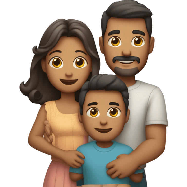 una familia solo con un padre y dos niños, un hijo mayor que el otro. emoji