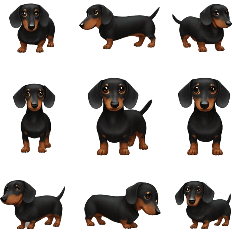 Black and brown dachshund very fat emoji