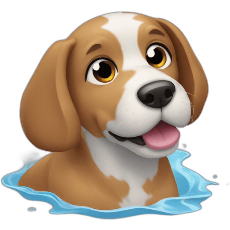 Dog swimming in water emoji