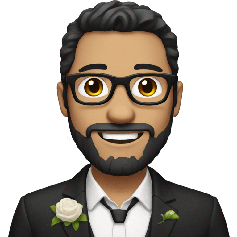 groom with dark hair a beard and glasses very white skin emoji