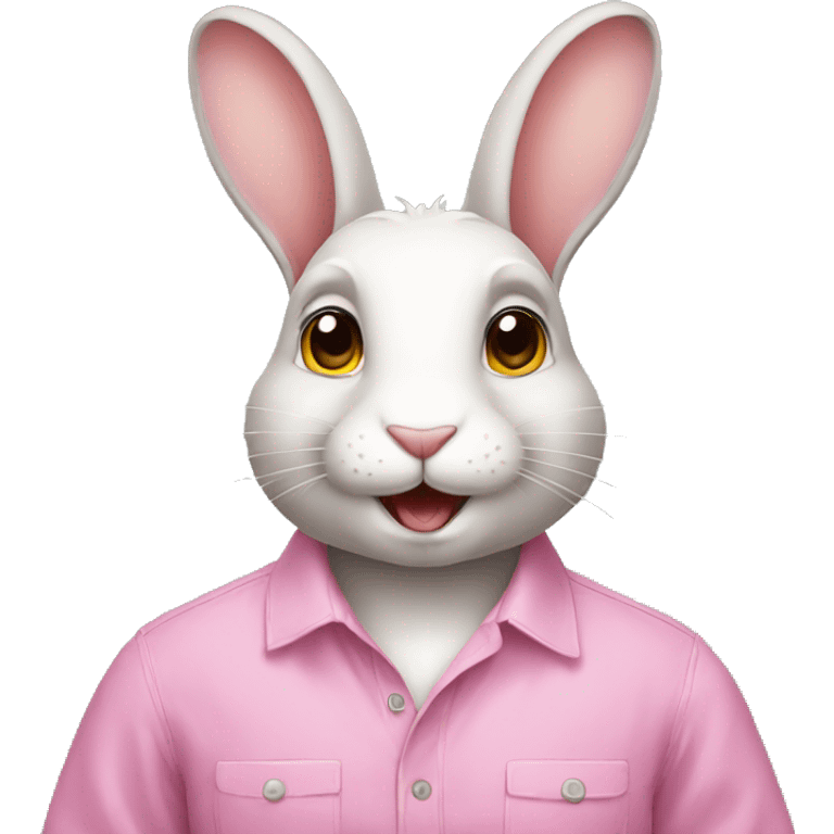 Rabbit wearing a pink shirt  emoji