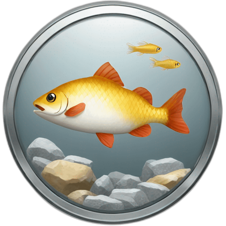 Latvian coin lats with fish emoji