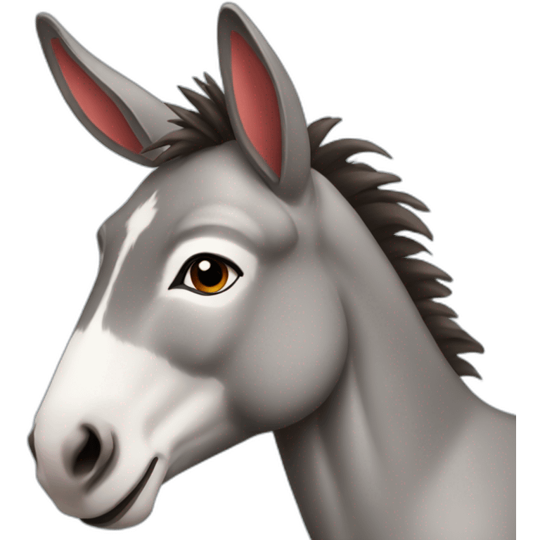 Donkey female with red lips- blue eyelashes emoji