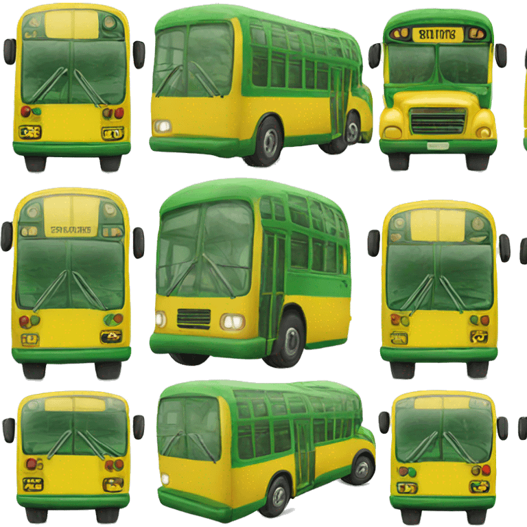 Yellow and green bus  emoji