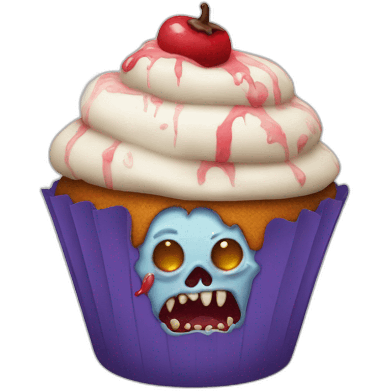 Un cupcake zombie  emoji