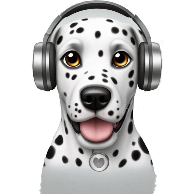 Dalmatian Dog with headphones  emoji