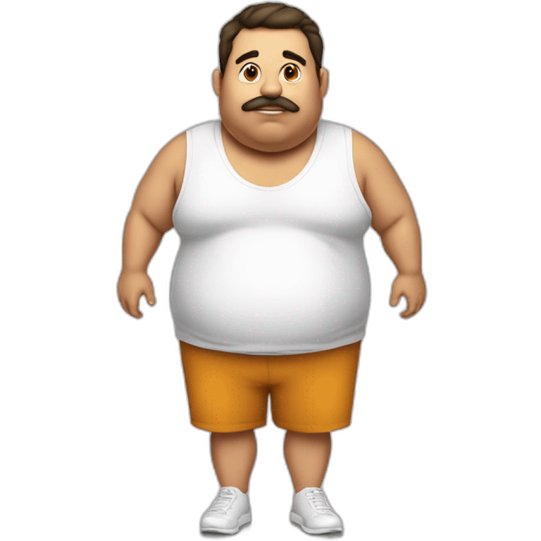 Fat man start fasting in white t-shirt emoji