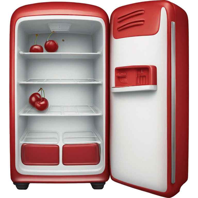 Realistic cherry red vintage fridge  emoji