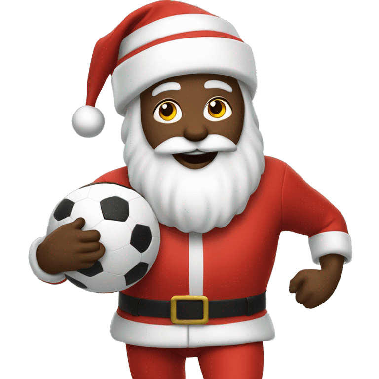 Santa playing soccer emoji