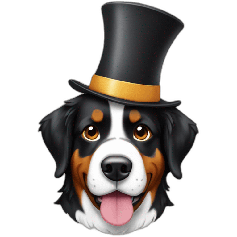 bernese mountain dog with a cooking  chef top hat emoji