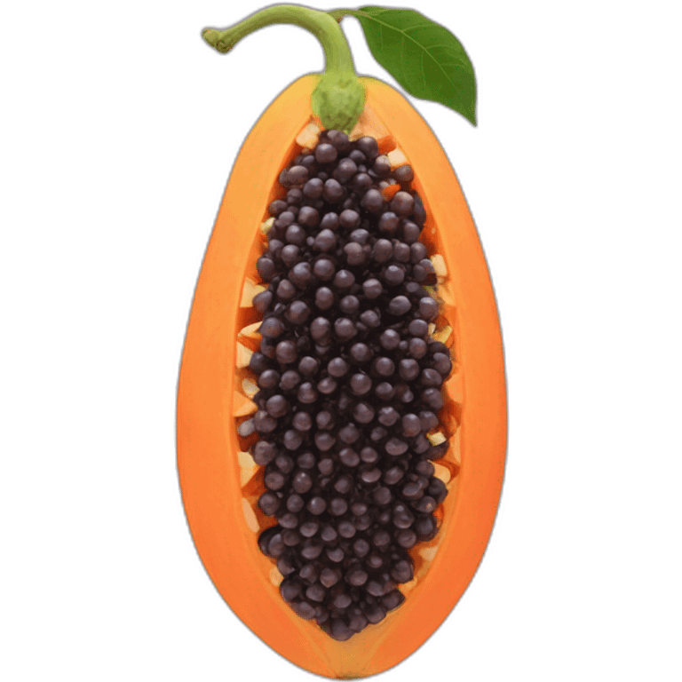 papaya and aubergine emoji