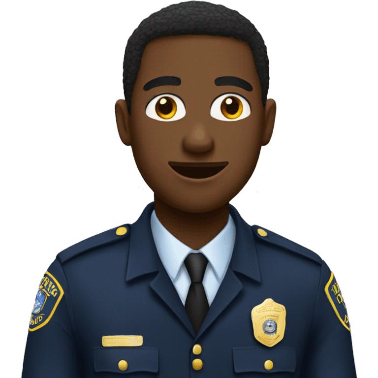 Black guy talking to police officer  emoji