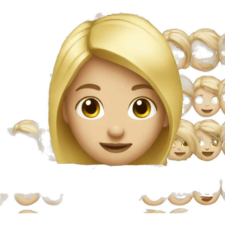 Blond hair Girl with baby emoji