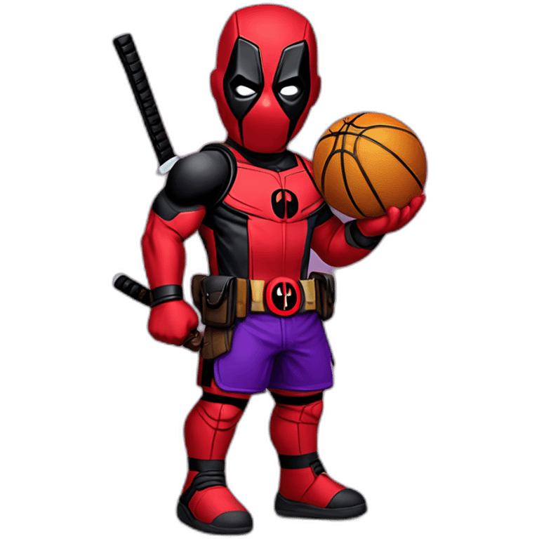 deadpool wearing lakers jersey emoji