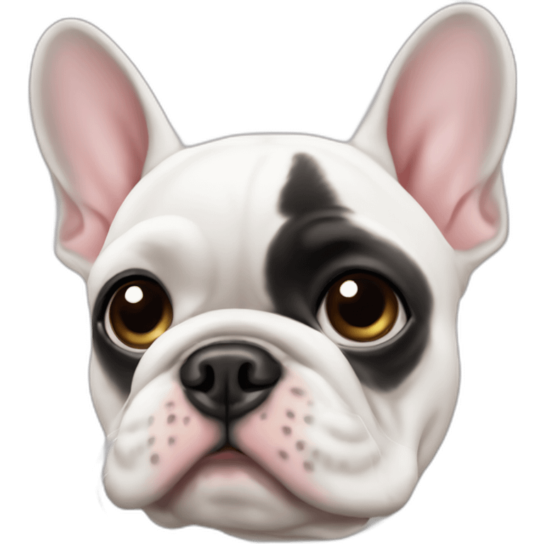 White FRENCH BULLDOg with manicure emoji