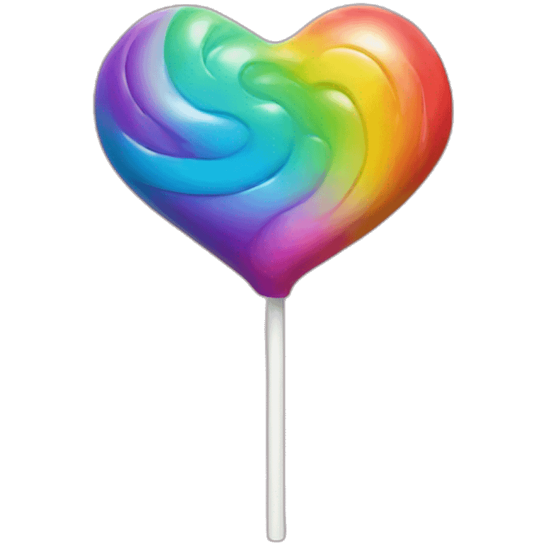 Rainbow Heart lolipop emoji