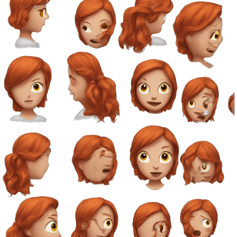 Red hair girl talking on the iPhone  emoji