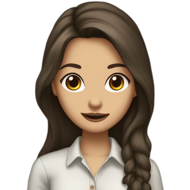 Elena Gilbert with long hair and a ribbed button-down t-shirt emoji