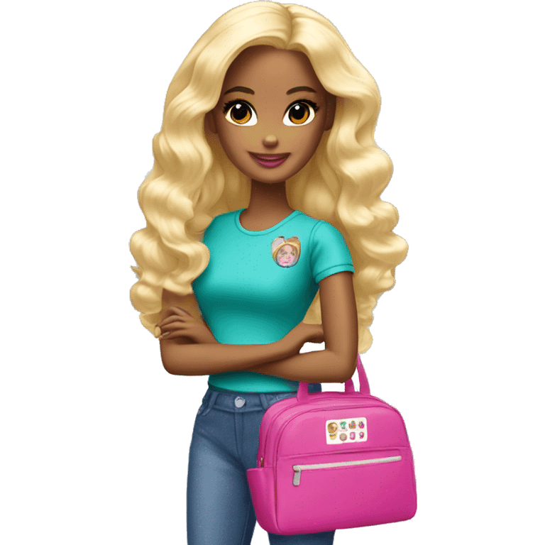 Barbie at school emoji