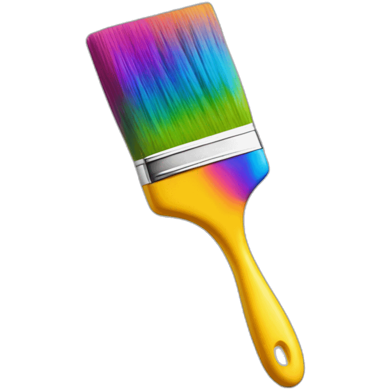 paintbrush with a face singing with joy many colors emoji