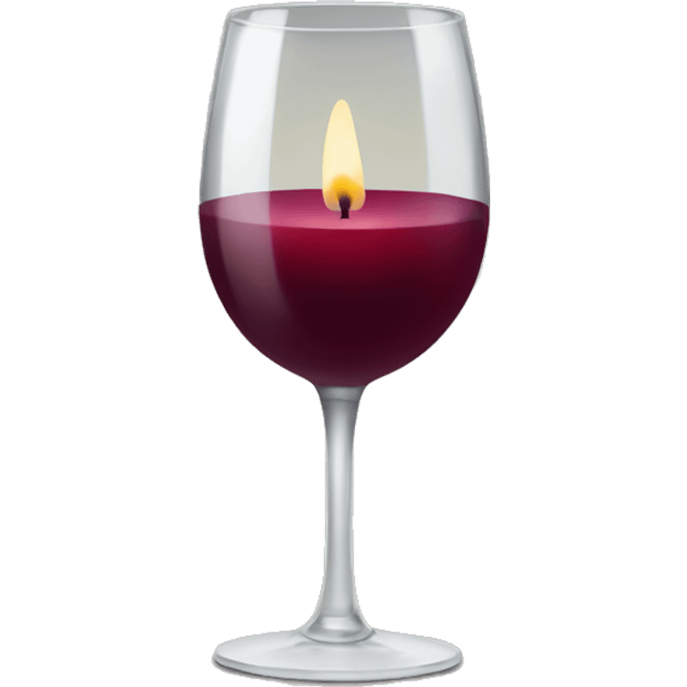 a glass of wine with candles emoji