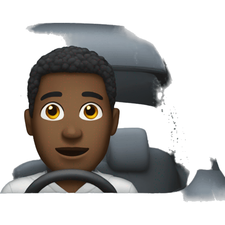 a black man in a car emoji