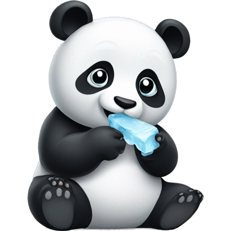 Panda eating ice emoji