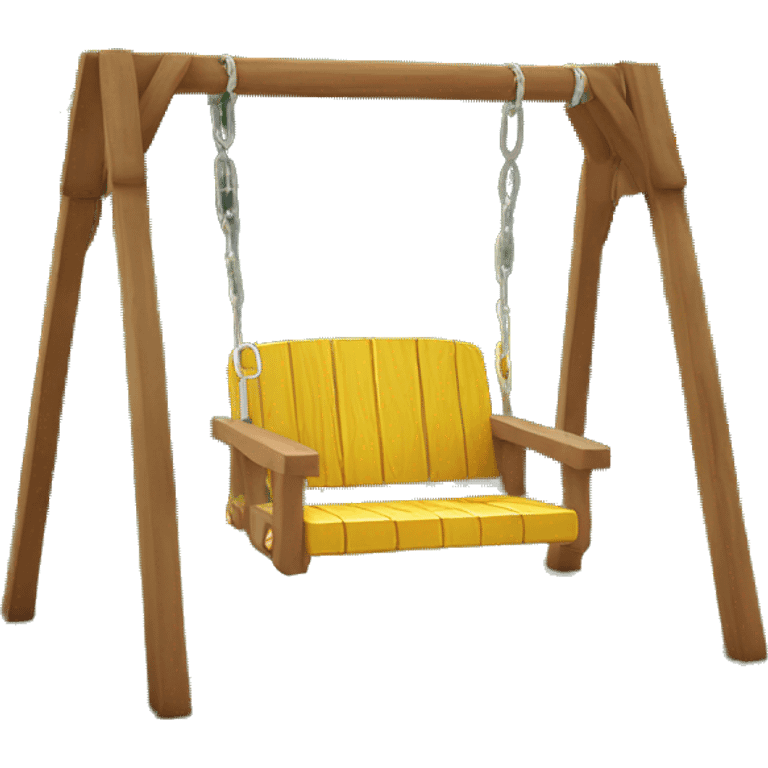 One seat swing set wooden emoji