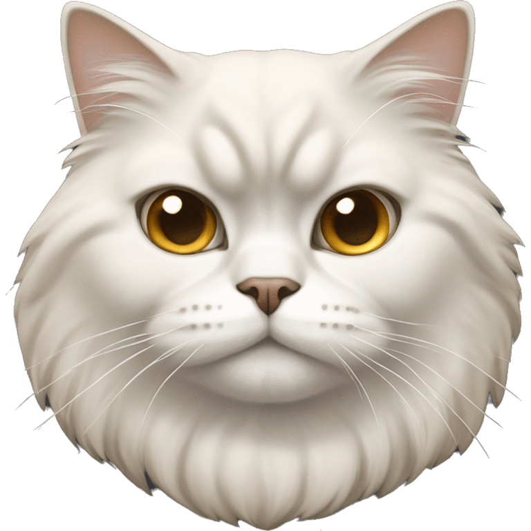 Tan and white Persian cat with tan ears and white face and golden eyes  emoji