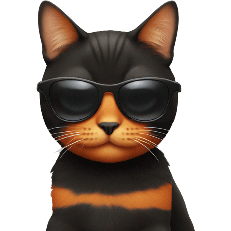 Black and orange Cat with sunglasses emoji