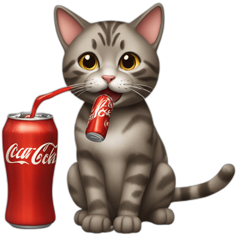 Cat drinking coke emoji