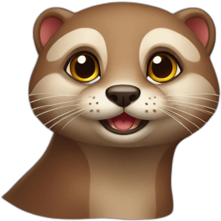 loutre sur un chat roux emoji