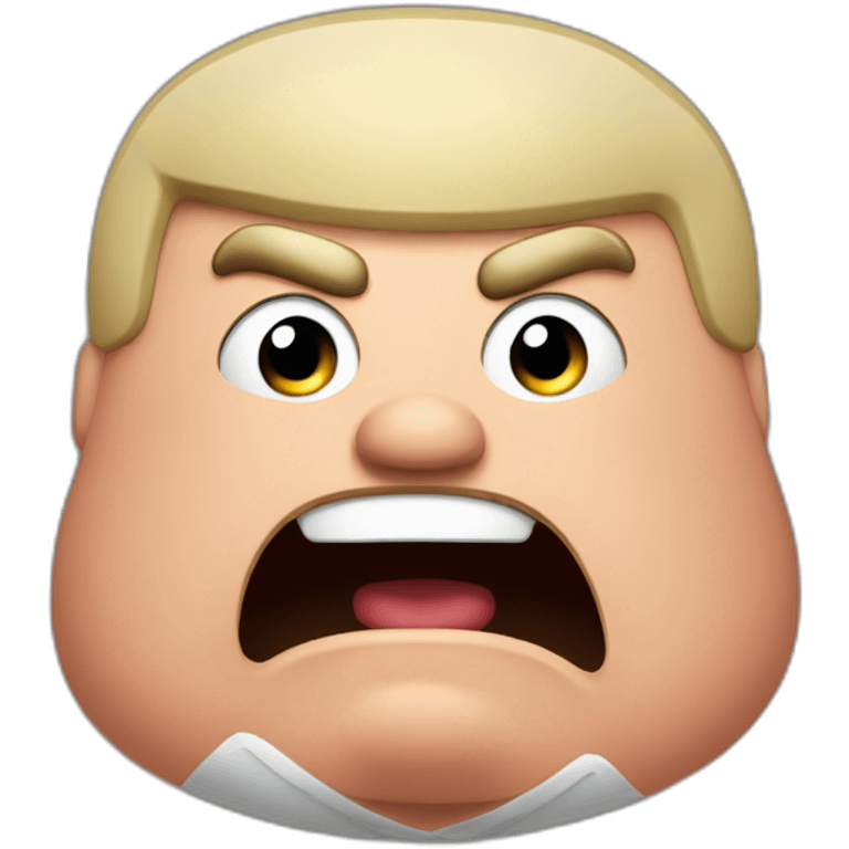 angry fat guy with a red shirt and a mohaican yelling emoji