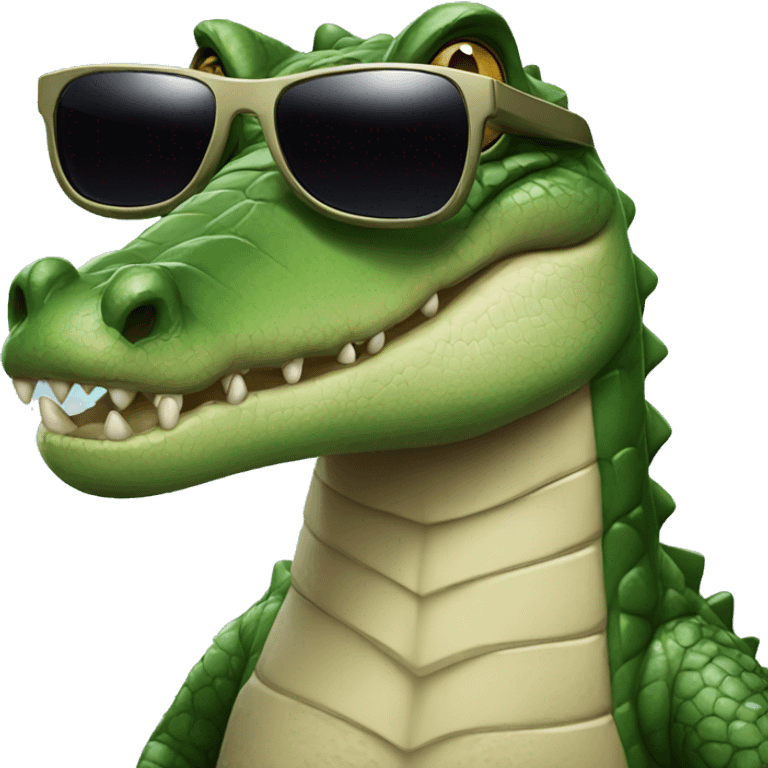 Crocodile wearing sunglasses  emoji