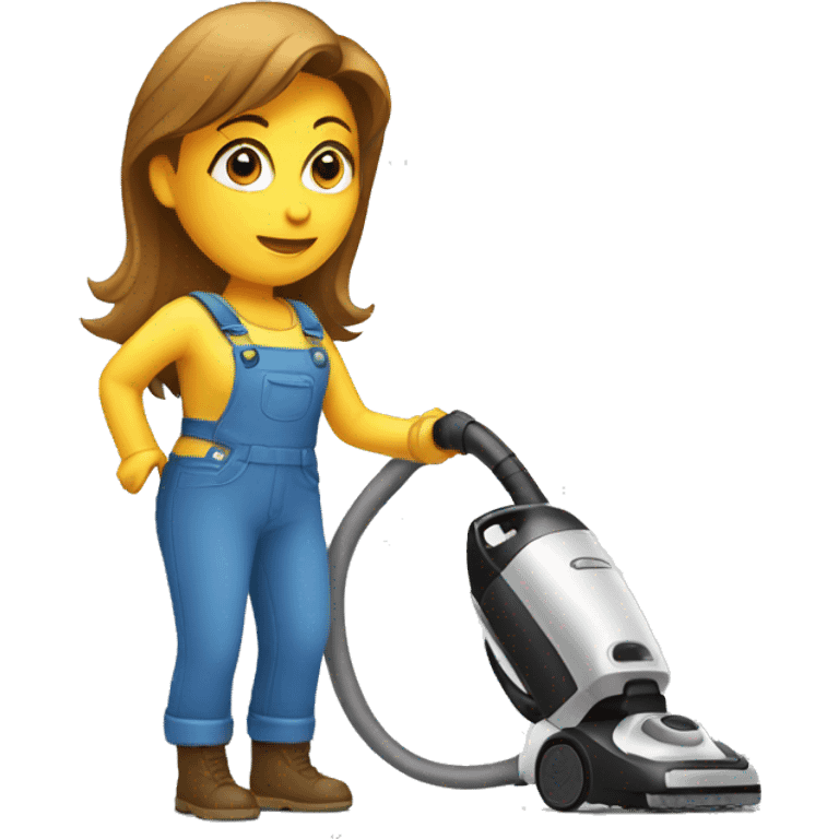 woman looking into vacuum cleaner emoji