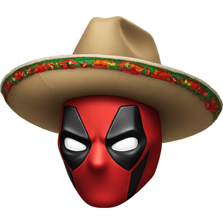 deadpool with mexican hat emoji