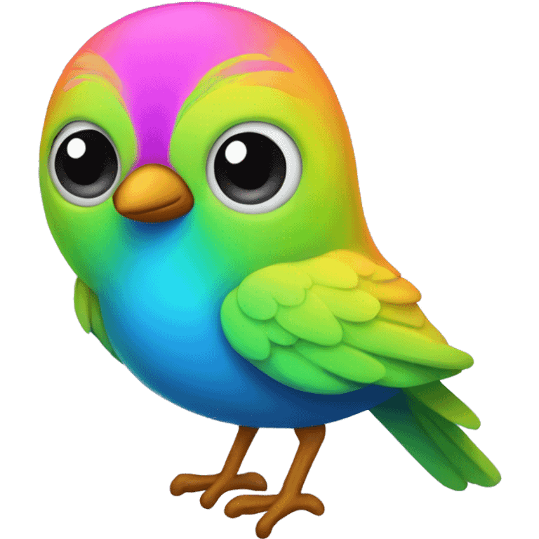 little neon colored Cute Bird  emoji