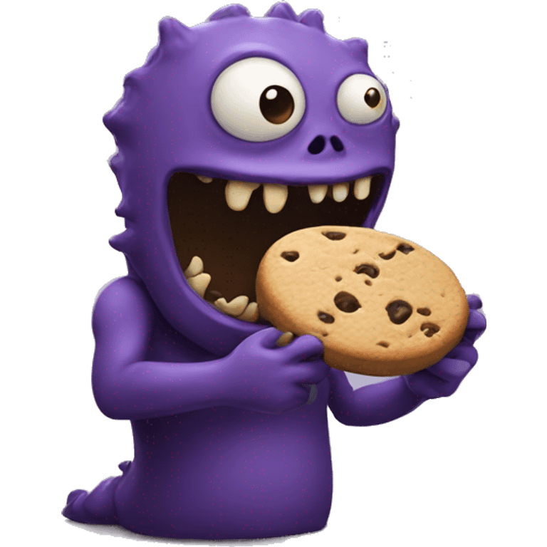 Monster eating cookie  emoji