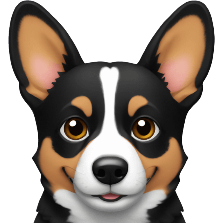 dark corgi in lover emoji