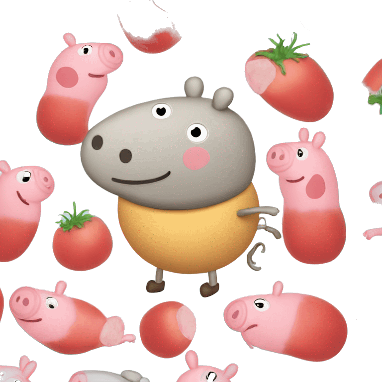 Peppa pig with heat potatto emoji