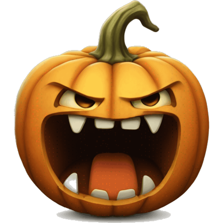 Angry pumpkin emoji