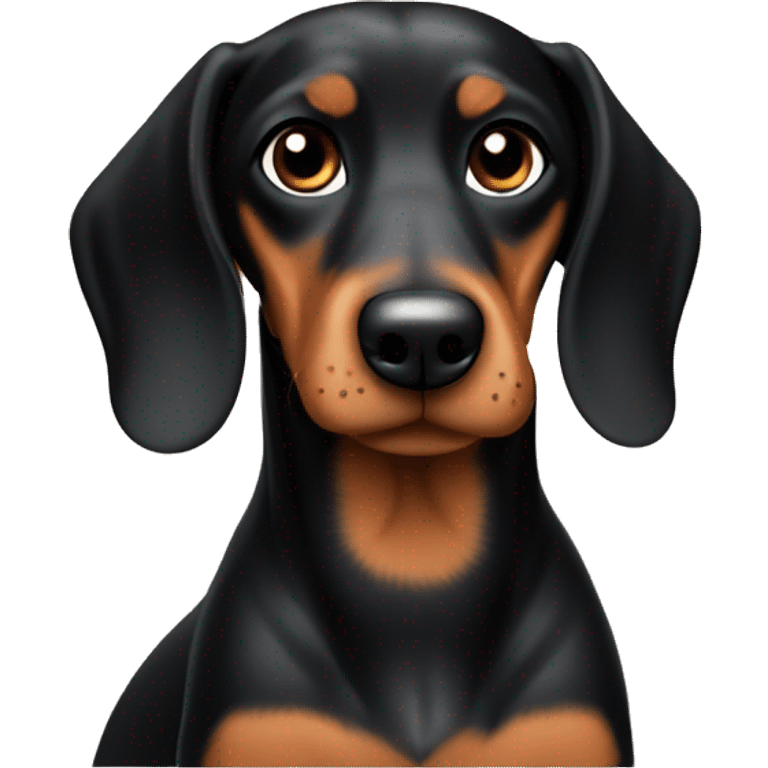 A black and tan short haired sausage dog emoji