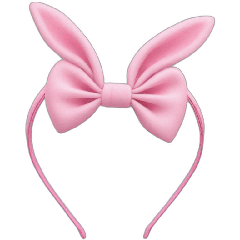 Heart shaped hairband,Thin and short bunny ear, pink color emoji