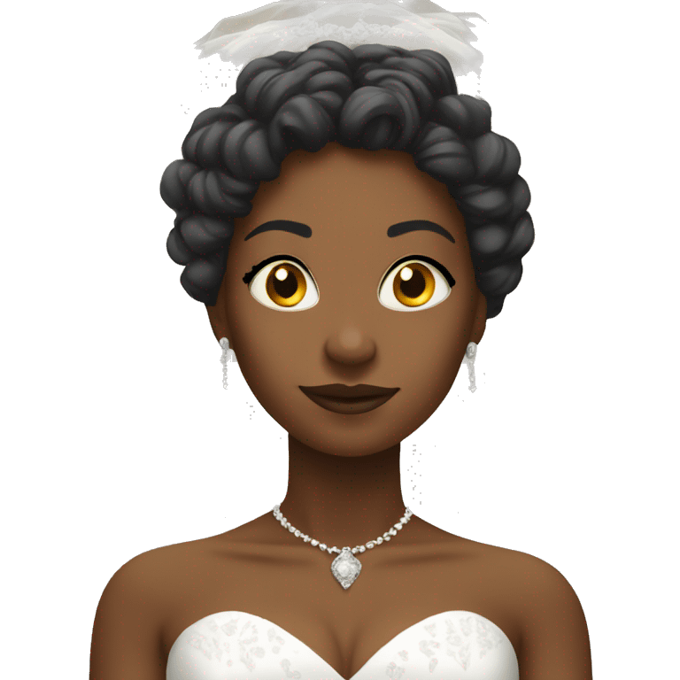 A black women as a bride in a church emoji