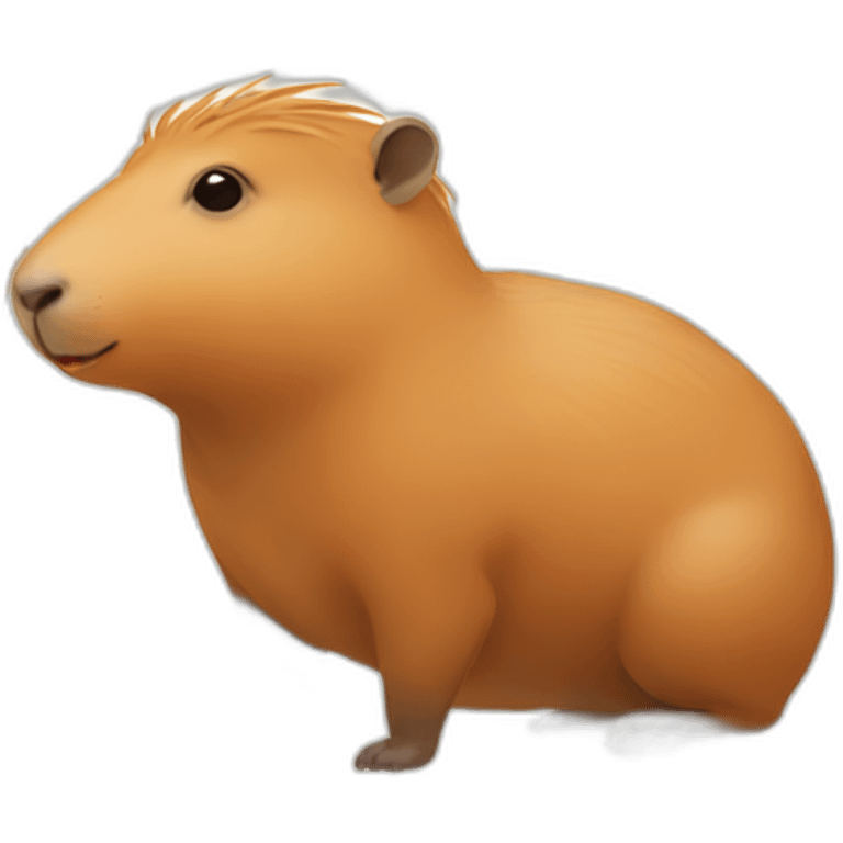 Capybara with an orange on its head emoji