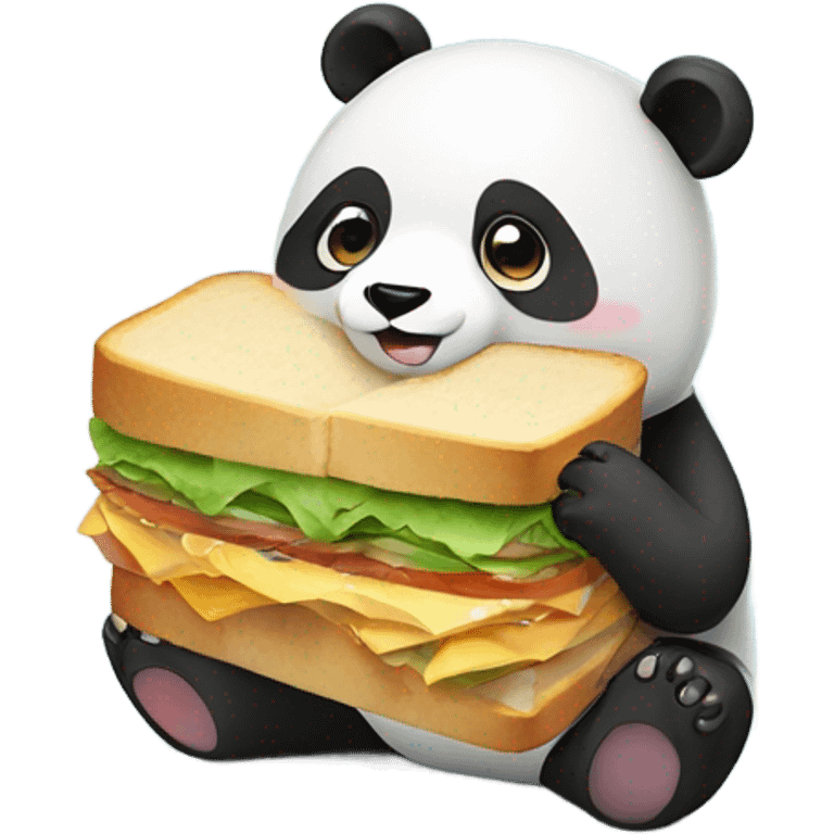 rainbow panda eating a sandwich emoji