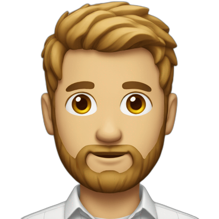 a man with short hair, beard wearing a shirt emoji